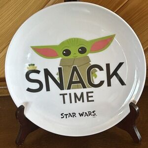 Star Wars Mandelorian Grogu Baby Yoda  "Snack Time" 10.5" Melamine Plastic Plate